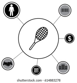 tennis racket icon. vector illustration