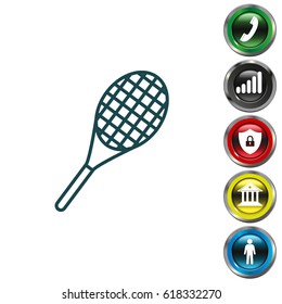 tennis racket icon. vector illustration