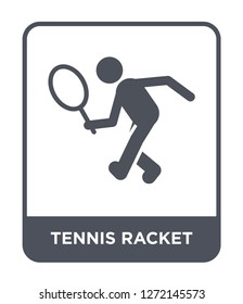 tennis racket icon vector on white background, tennis racket trendy filled icons from Free time collection, tennis racket simple element illustration
