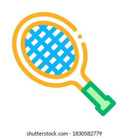 Tennis Racket Icon Vector. Outline Tennis Racket Sign. Isolated Contour Symbol Illustration