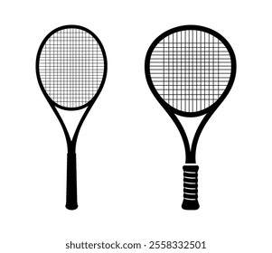 Tennis racket icon vector, tennis racket silhouette isolated on white background.