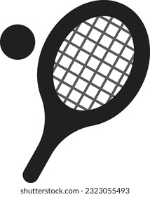 tennis racket icon white background isolated