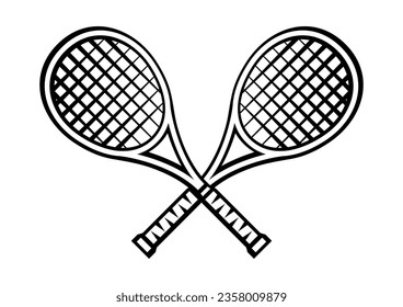 Tennis racket illustration. Sport club item or symbol.