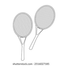 Tennis racket illustration. Sport club item or symbol.