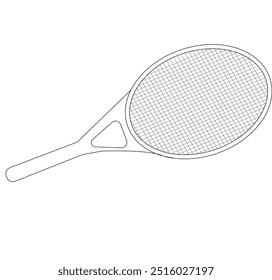 Tennis racket illustration. Sport club item or symbol.