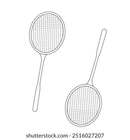 Tennis racket illustration. Sport club item or symbol.