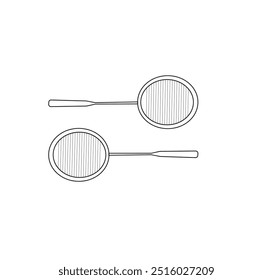 Tennis racket illustration. Sport club item or symbol.