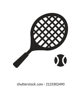 tennis racket illustration, sport. solid icon glyph