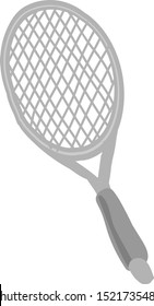 Tennis racket, illustration, vector on white background.