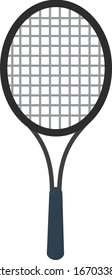 Tennis racket, illustration, vector on white background.