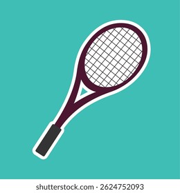 Raqueta de tenis aislado icono. Ilustración vectorial