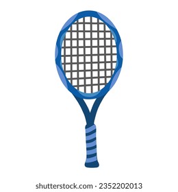 Tennis racket isolated on white. Vector flat sport illustration
