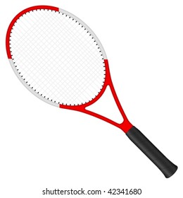 Tennis racket isolated on a white background. Vector illustration.