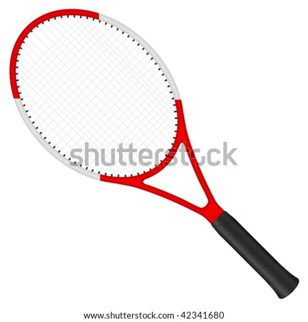 Tennis racket isolated on a white background. Vector illustration.