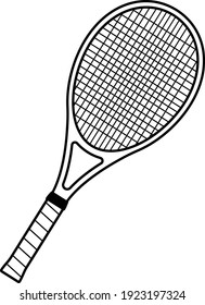 Tennis racket isolated vector illustration.