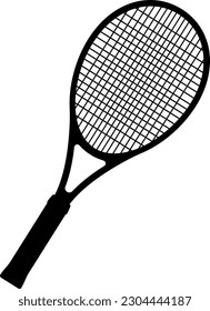 Tennis racket isolated vector silhouette.