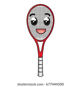 tennis racket kawaii character