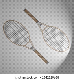 tennis racket line art icon.