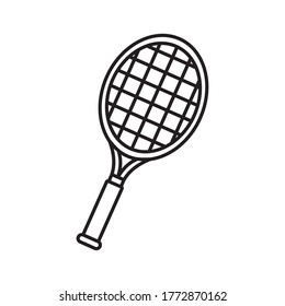 tennis racket line style icon design, Sport hobby competition and game theme Vector illustration