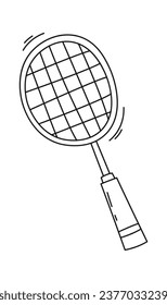 Ilustración de vectores lineales de raqueta de tenis