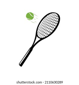 Tennis racket logo with a minimalistic concept