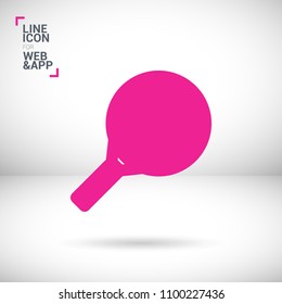 Tennis racket minimal vector flat line icon.
