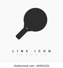 Tennis racket minimal vector flat line icon.