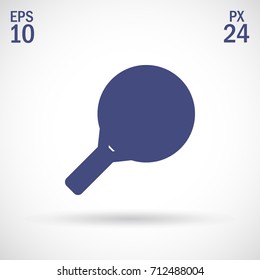 Tennis racket minimal vector flat line icon.