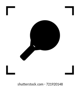 Tennis racket minimal vector flat line icon.