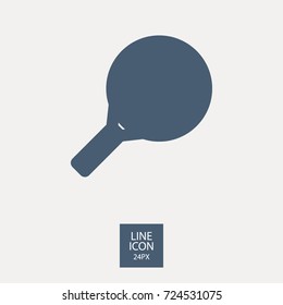 Tennis racket minimal vector flat line icon.