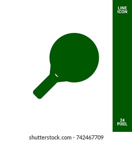 Tennis racket minimal vector flat line icon.