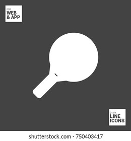 Tennis racket minimal vector flat line icon.