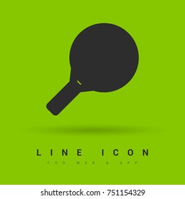 Tennis racket minimal vector flat line icon.