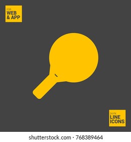 Tennis racket minimal vector flat line icon.