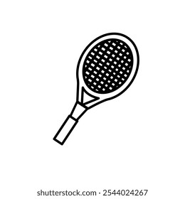 Tennis racket with minimal vector line art