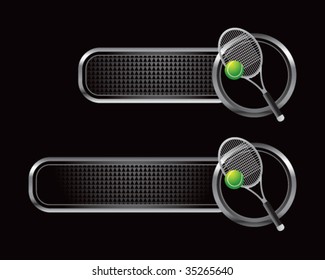 tennis racket on black tabs