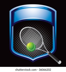 tennis racket on blue display