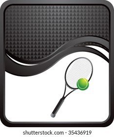 tennis racket on wave background