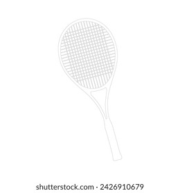 Tennis racket outline icon vector illustration. Trendy style editable graphic resources for many purposes.