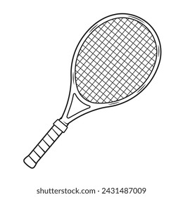 Tennis racket outline vector illustration	