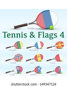 Tennis racket painted in the colors of the flag