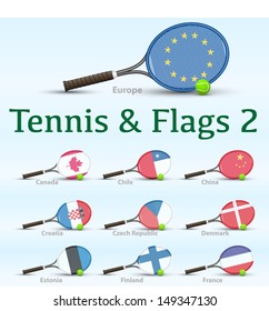 Tennis racket painted in the colors of the flag