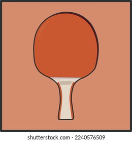 Tennis Racket or Ping Pong Paddle icon, vector illustration in trendy design style