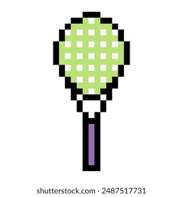  Tennis racket in pixel art style