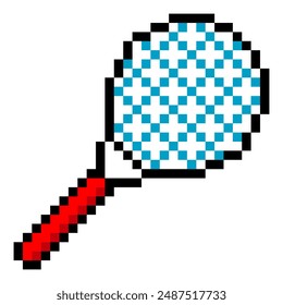  Tennis racket in pixel art style