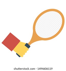 tennis racket for tennis player flat icon 