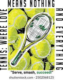 Tennisschläger Printdesign für Textilien