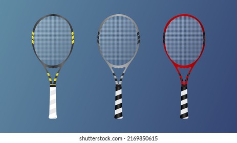 Tennis racket set , Simple flat design style , illustration Vector EPS 10, can use for tennis Championship Logo