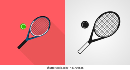 Tennis Racket sign icon vector set. Flat, solid