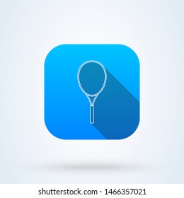 Tennis racket sign. line art vector modern icon design illustration.